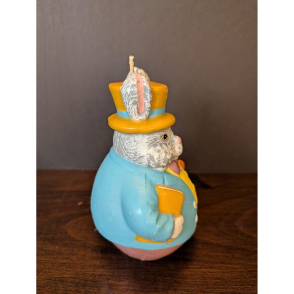 Easter Bunny Decorative Candle With Top Hat & Carrot 5.5" Tall Spring Decor New - Picture 3 of 8